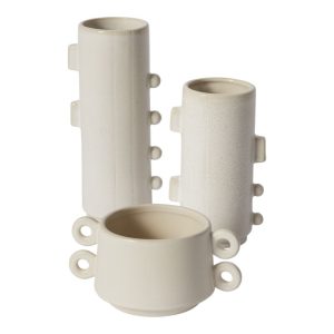 White Speckled Vase & Pot