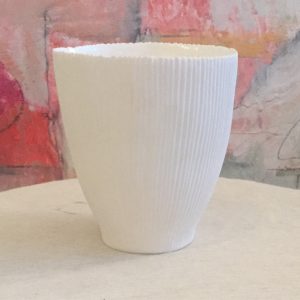 Medium Grooved China Vase