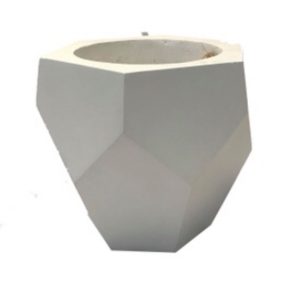 White Geometric Concrete Vase