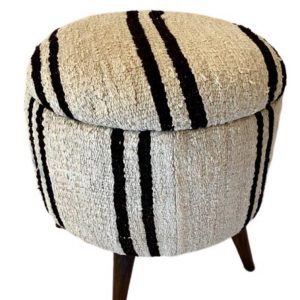 Small Black and White Stripe Stool