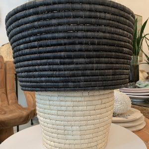 Two Toned Woven Basket Planter Large