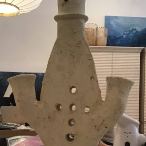 Ivory Terracotta Candlestick Holder