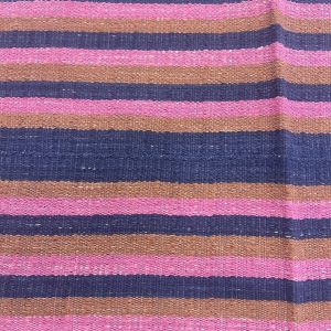 Brown, Pink & Blue Horizontal Striped Pillow