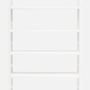 White Faux Belgian Linen Bookcase