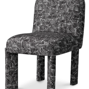 Blue + White swirl dining chair